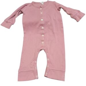 KATE QUINN Mauve Pink Organic Cotton Button Front Romper